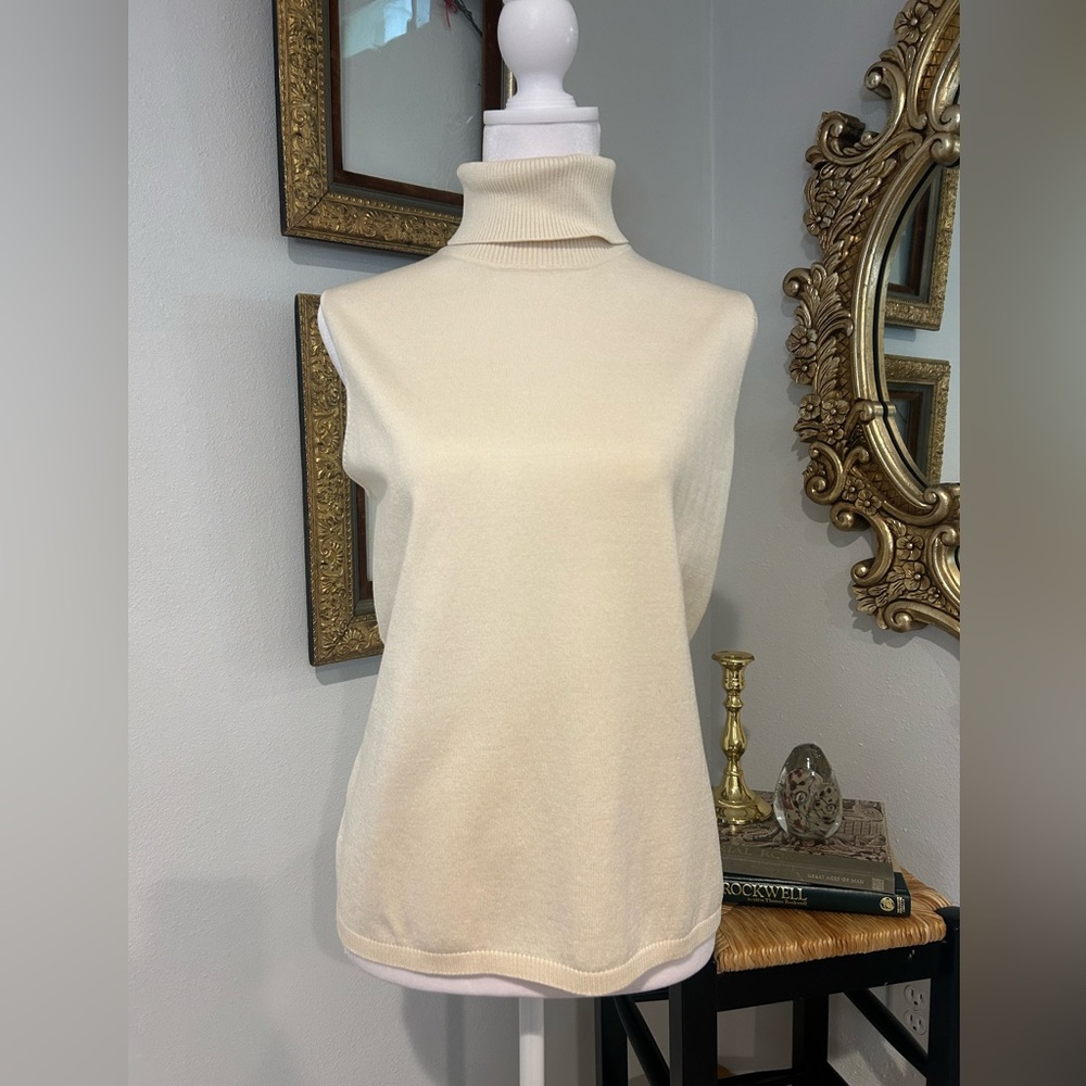 Pursuits Ltd Silk Blend Turtleneck Pullover Sweater Cream Size XLarge